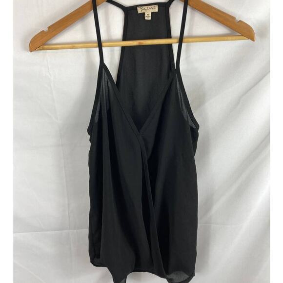 Lily White Sleeveless V Neck Chiffon Surplus Wrap Blouse XS - Picture 1 of 4